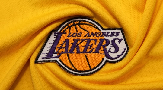 The logo of the Los Angeles Lakers