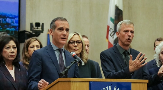 Mayor Eric Garcetti at Press Conference
