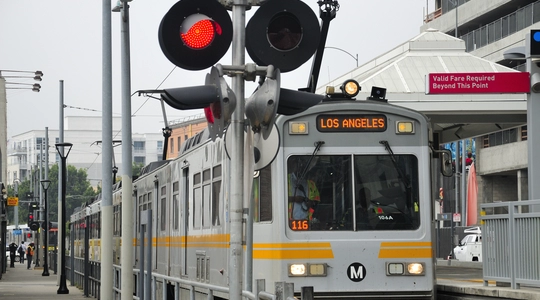 Metro train in Los Angeles California