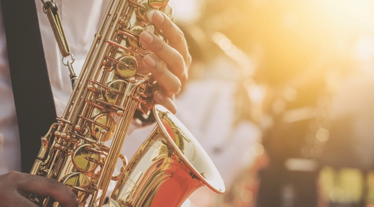 Musician playing the saxophone