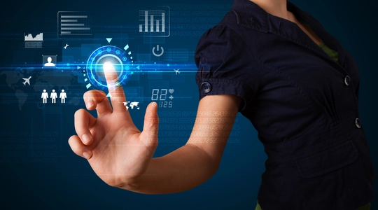 Woman Touch Tech