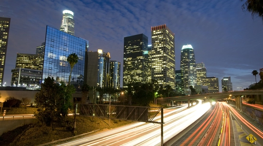 Los Angeles Skyline and Freeway