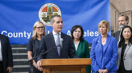 Mayor Eric Garcetti at press conference