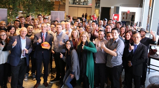 Mayor Garcetti with a group of People