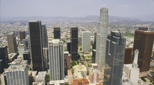 Aerial View of Los Angeles Skyline