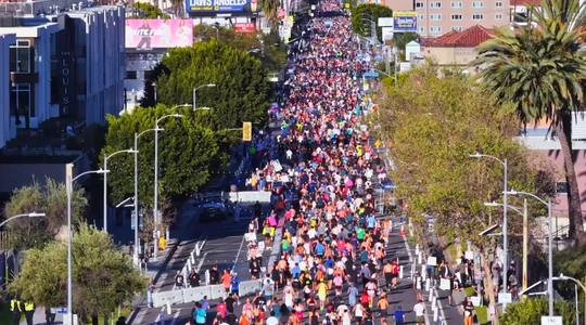 Video thumbnail: Thousands Participate in the 2026 LA Marathon