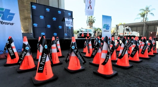 Video thumbnail: Honoring Fallen Caltrans Crew Members in Los Angeles