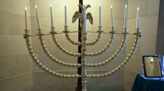 Video thumbnail: The Menorah Bringing Hanukkah’s Message to LA City Hall