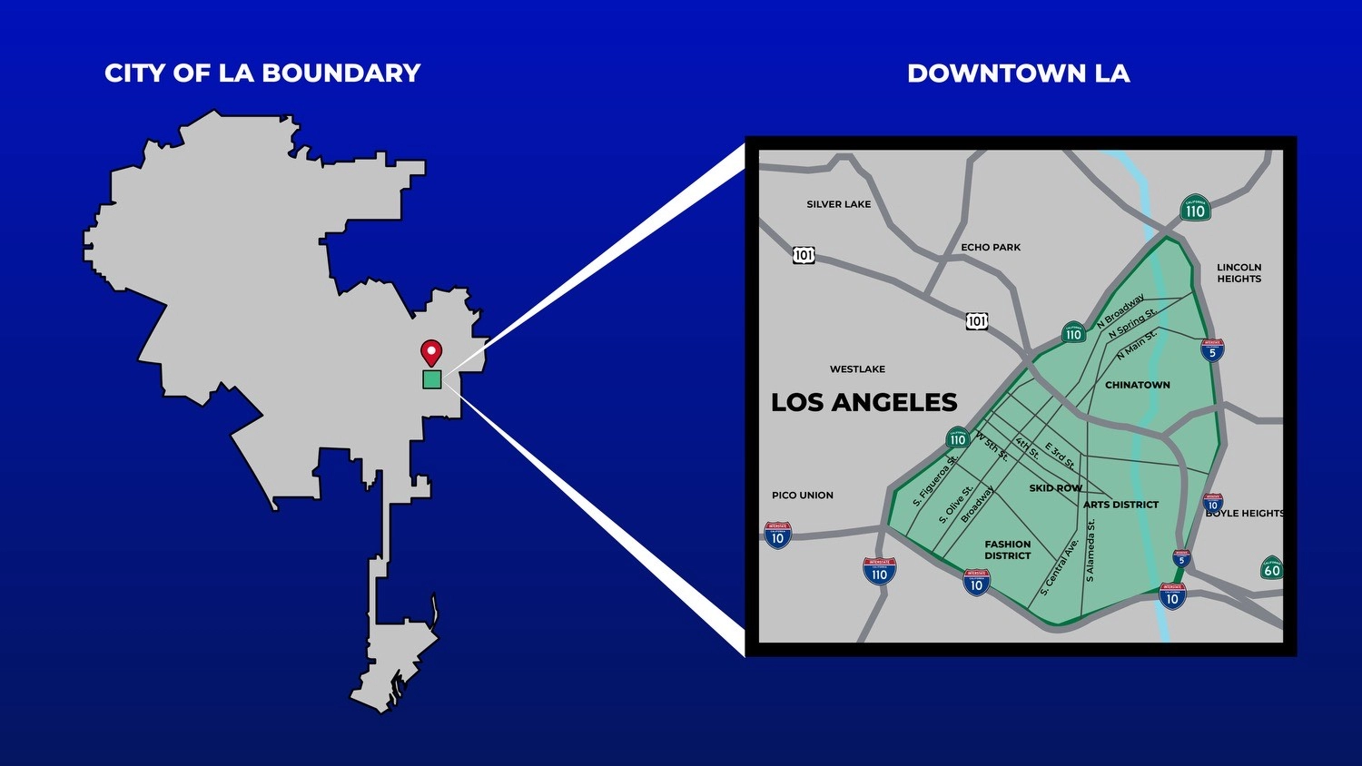 City of LA Boundary Map for Downtown LA