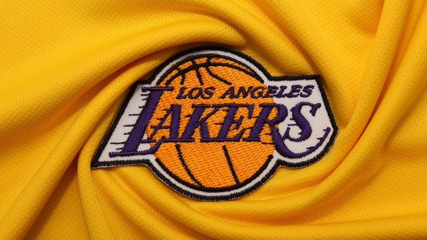 The logo of the Los Angeles Lakers