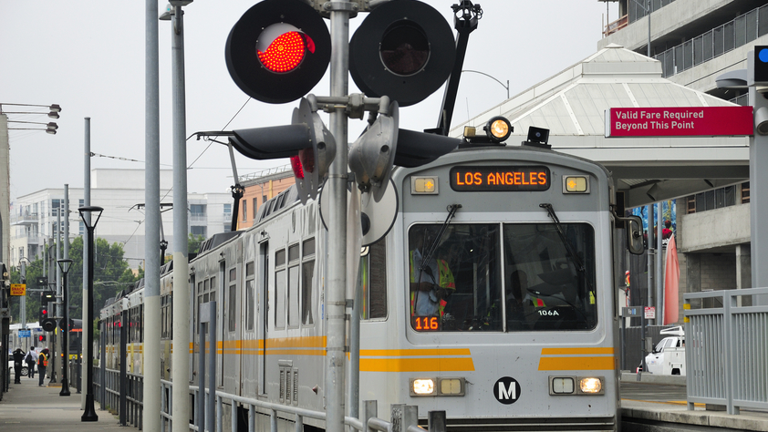 Metro train in Los Angeles California