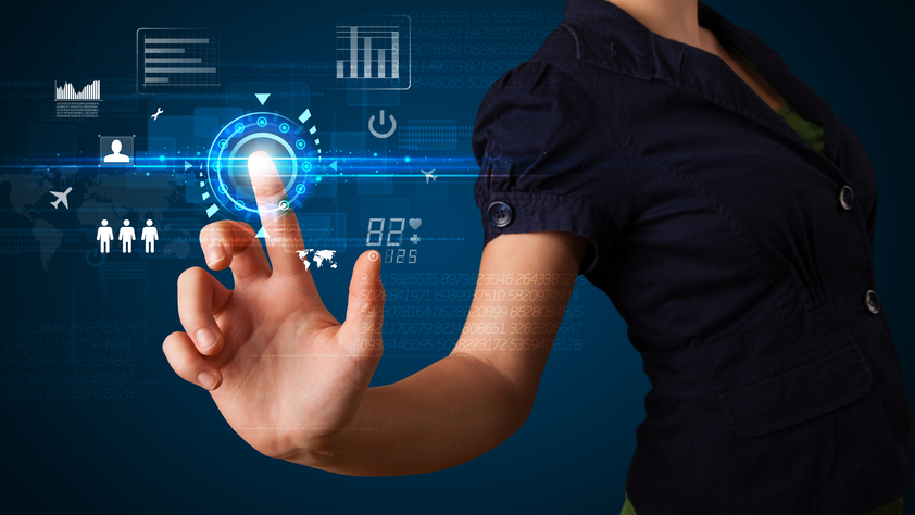 Woman Touch Tech