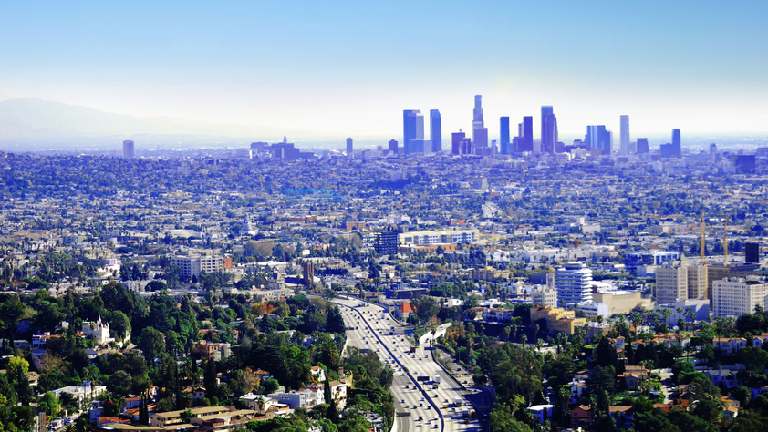 Los Angeles city aerial view