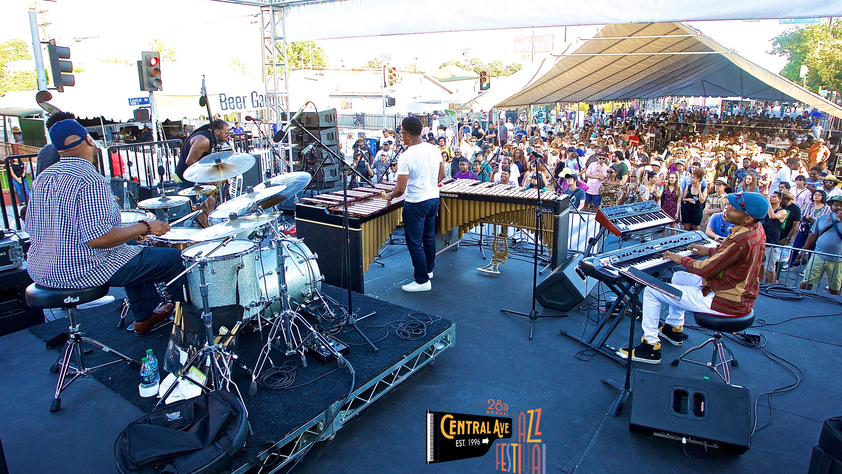 Jazz band playing central avenue jazz festival